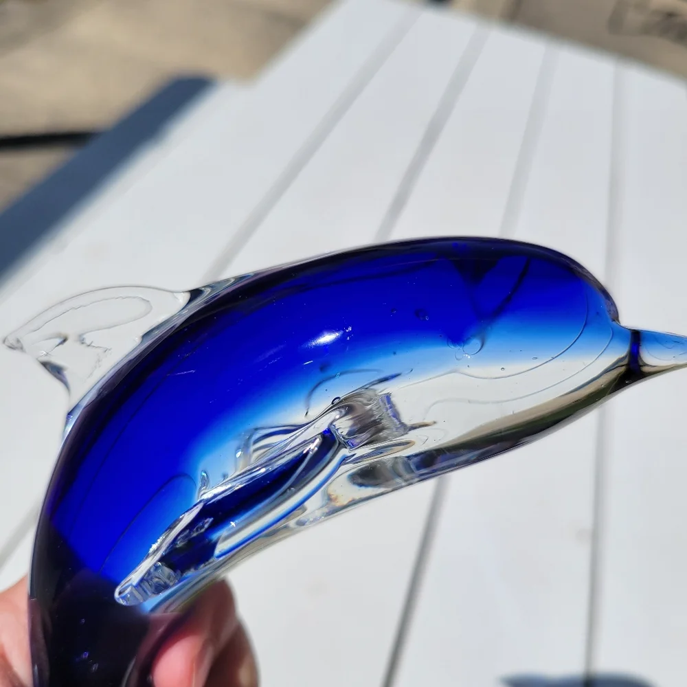 Art Glass Dolphin ~ Arcing Dolphin ~ Decor ~ Paperweight